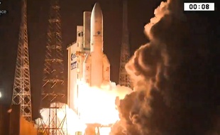 Décollage de la fusée Ariane 5 le 25 janvier 2018.
