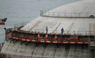 L'EPR en construction à Flamanville, le 30 mars 2016.