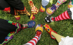 Nombreux pieds de clowns