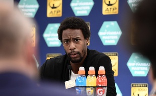 Gaël Monfils en conférence de presse à Bercy, le 31 octobre 2016.