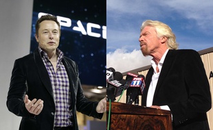 Montage: Elon Musk (à g.) et Richard Branson.
