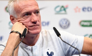 Didier Deschamps en conférence de presse à Clairefontaine, le 23 mai 2018.