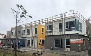 L'école Joséphine Baker, encore en chantier,sur l'île de Nantes