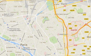 Localisation de la ville de Bagnolet.