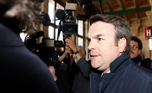 Thomas Thevenoud lors de son procès pour fraude fiscale, le 19 avril 2017 à la Cour de justice de Paris.