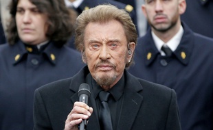 Johnny Hallyday, place de la République, le 10 janvier 2016