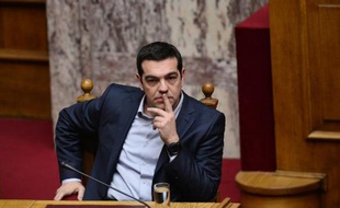 Le Premier ministre grec Alexis Tsipras au Parlement à Athènes le 18 février 2015