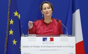 La ministre de l'Ecologie, Ségolène Royal, lors d'une conférence à Paris, le 25 avril 2014