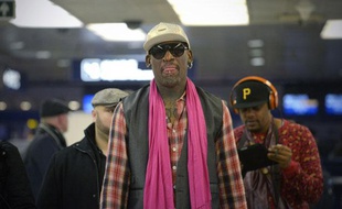 L'ancien basketteur Dennis Rodman à Pékin le 6 janvier 2014, avant de s'envoler pour Pyongyang.