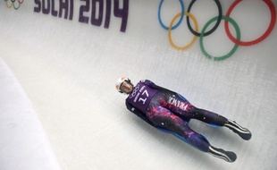 La lugeuse française Morgane Bonnefoy, lors d'un entraînement aux Jeux de Sotchi, le 6 février 2014
