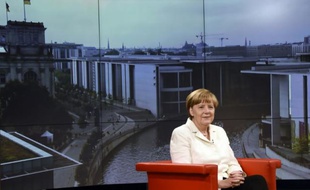 La chancelière Angela Merkel, le 19 juillet 2015, lors d'une interview à la télévision allemande