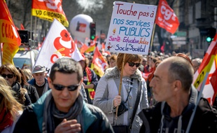 La grève des fonctionnaires le 22 mars 2018 à Bordeaux.