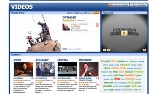 La page d'accueil du site Dailymotion