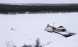Etendues de terres glacées au nord de la Sibérie.