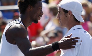 Les tennismen français Gaël Monfils (à g.) et Richard Gasquet lors d'un match à l'US Open, le 6 septembre 2010.
