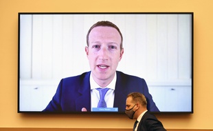 Mark Zuckerberg a témoigné via vidéo devant le Congrès américain le 29 juillet 2020.