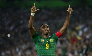 Samuel Eto'o avec le Cameroun lors du match de préparation contre l'Allemagne, le 1er juin 2014.