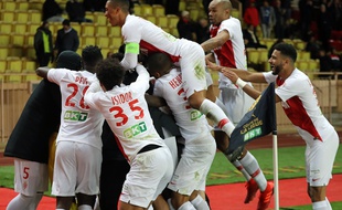 La joie des Monégasques après leur qualification pour les demi-finales de la Coupe de la Ligue face à Rennes.