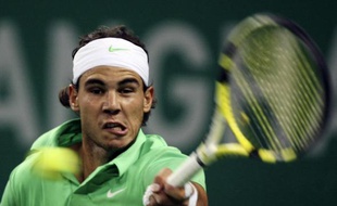 Le tennisman espagnol Rafael Nadal, lors de sa victoire face à Feliciano Lopez, en demi-finale du tournoi de Shanghai, le 16 octobre 2009.