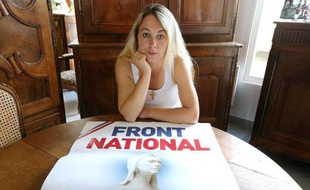 Anne-Sophie Leclère, ex-candidate FN, le 16 juillet 2014 à Rethel dans le nord de la France