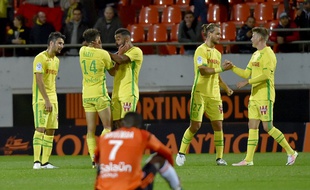 A Lorient, samedi, tout à gauche, Dubois, Harit et Djiji, formés au FCN.