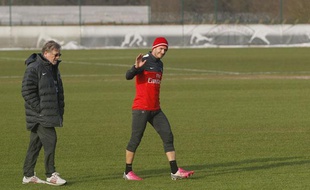 Le joueur du PSG, David Beckham, lors de ses débuts à l'entraînement avec le PSG, le 13 février 2013.
