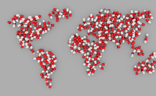 Illustration du monde sous forme de pilules.