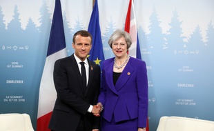 Emmanuel Macron et Theresa May, le 8 juin 2018.