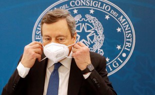 Le chef du gouvernement italien, Mario Draghi, le 26 mars 2021 à Rome.