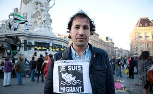 Amnesty International, Paris Protest, European leaders were confronted on Monday with a full-blown humanitarian crisis in the Mediterranean, as estimates that as many as 900 migrants may have died off the Libyan coast this weekend prompted calls for a new approach to the surging number of refugees crossing from Africa and the Middle East./FREINDORFANIA_082827/Credit:ANIA FREINDORF/SIPA/1504210838