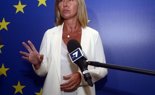 La ministre italienne des Affaires étrangères et candidate des dirigeants sociaux-démocrates européens au poste de chef de la diplomatie européenne, le 29 août 2014 à Milan