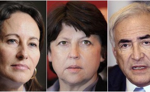 Ségolène Royal, Martine Aubry et Dominique Strauss-Kahn.