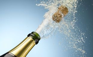 Illustration d'un bouchon de champagne qui saute