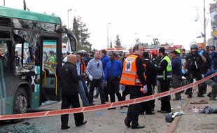 Un attentat a eu lieu à proximité d'un bus, en plein centre de la gare routière de Jérusalem, le 23 mars 2011.