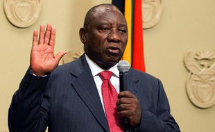 Le nouveau président sud-africain Cyril Ramaphosa le 15 février 2018 à Cape Town.