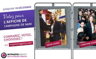 Capture d'écran du site qui propose aux internautes de choisir le visuel de campagne de Nathalie Kosciusko-Morizet