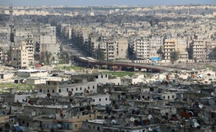 Vue générale d'Alep, une ville du nord de la Syrie, le 3 mars 2015
