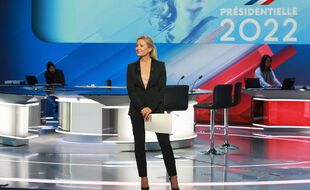 Anne-Sophie Lapix lors du 1er tour de l'élection présidentielle 2022