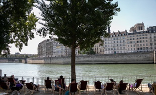 Vague de chaleur à Paris pendant l'été 2018 (Illustration)