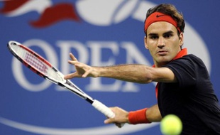 Le tennisman Roger Federer, lors de son match à l'US Open face à Simon Greul, le 2 septembre 2009.
