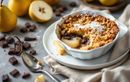 La gourmandise ultime du chef Cyril Lignac : un crumble poire chocolat prêt en un temps record !