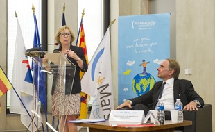 Yvon Berland, ici en 2014 avec Geneviève Fioraso