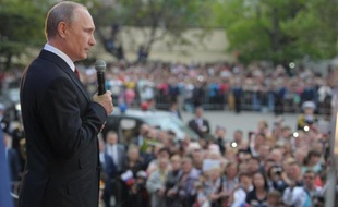 Le président russse Vladimir Poutine le 9 mai 2014 à Sébastopol en Crimée