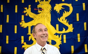 Jean-Philippe Allenbach, créateur du Mouvement Franche-Comté, pose, ici en 2010, à Besançon.