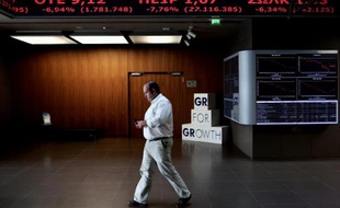 La Bourse d'Athènes, le 15 octobre 2014
