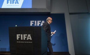 Le président de la FIFA Sepp Blatter à l'issue d'une conférence de presse, à Zurich le 2 juin 2015