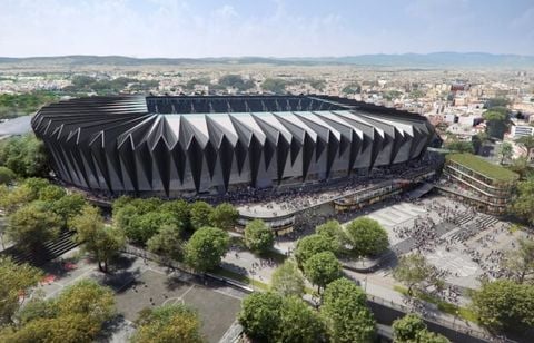 Inspiré de l’étreinte de l’aigle, les images du futuriste stade du PAOK Salonique