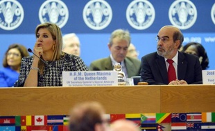 Le directeur général de la FAO, José Graziano da Silva et la reine Maxima des Pays-Bas, le 16 octobre 2014 à Rome
