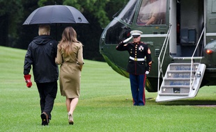 Donald et Melania Trump de retour auprès des victimes de la tempête Harvey le 2 septembre 2017.