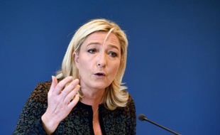 -La présidente du FN Marine Le Pen le 7 novembre 2014 à Nanterre